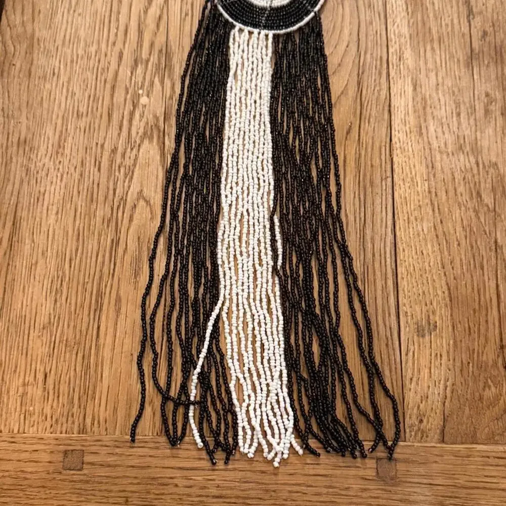 Elegant Black and White Beaded Necklace